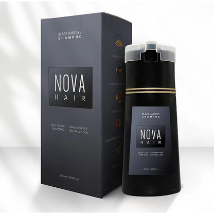 Nova Hair Dyeing Haarpflege-Shampoo 3-in-1, natürliches, schnell weißes, schwarz gefärbtes Haar, dauerhafte Haarfarbe, praktisch für Männer und Frauen, Haarpflege