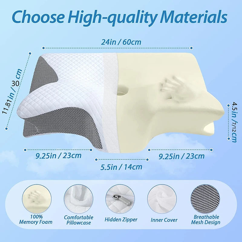 1pc Memory Foam Cervical neck Pillow for pain free sleep