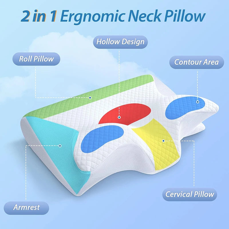 1pc Memory Foam Cervical neck Pillow for pain free sleep